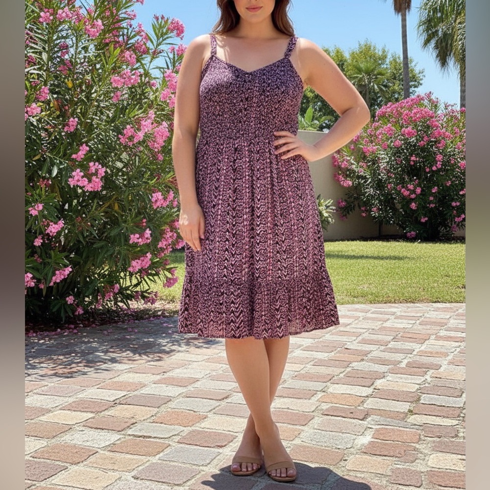 Torrid Sundress 1X Black Smocked Straps Ruffle Boho Artsy Cottagecore Fairycore